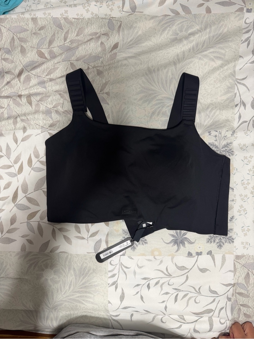 SKIMS Black Square-Neck Crop Tank with Wide Ribbed Straps